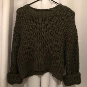 LA Hearts Green Cropped Sweater Size XS